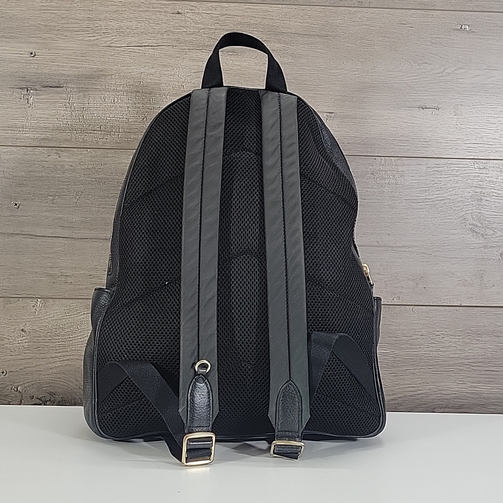Coach Black Pebbled Leather Laptop Backpack with Gold-Tone Logo 5869 - Picture 4 of 16